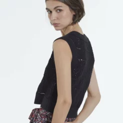 The Kooples Donna SANS MANCHES EFFET CROCHET - Top - Black -Vendite The Kooples e1d6d4ef534142ce883abad2f5c0ed12