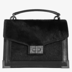 The Kooples SAC SMALL EMILY EN CUIR À POILS LONGS - Borsa A Mano - Black, Donna