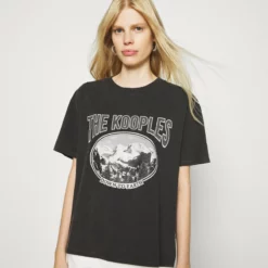 The Kooples T-shirt Con Stampa - Black Washed, Donna