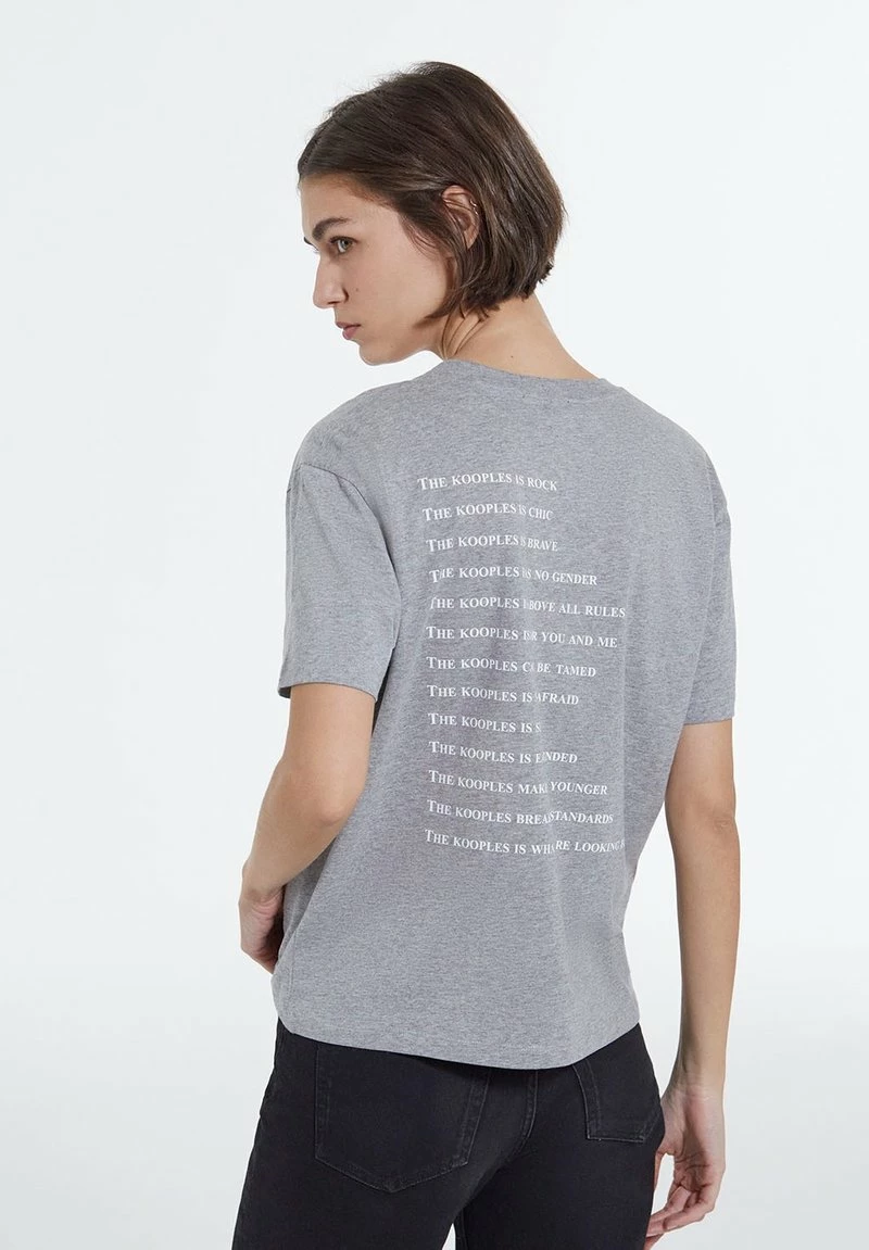The Kooples WHAT IS T MANCHE - T-shirt Con Stampa - Grey Melange, Donna 6 The Kooples WHAT IS T MANCHE - T-shirt Con Stampa - Grey Melange, Donna - immagine 4