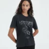 The Kooples MANCHES COURTE - T-shirt Con Stampa - Black Washed, Donna -Vendite The Kooples eb2f6a07043e45dbad3bdf5a30196002