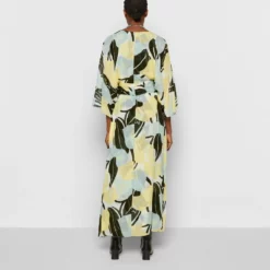 The Kooples ROBE LONGUE KIMONO HIBISCUS - Vestito Lungo - Green, Donna -Vendite The Kooples ebb0e66fcbbc4486ba79c53dc86eb0bc