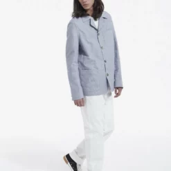 The Kooples À POCHES MOTIF RAYÉ - Giacca Leggera - Blue White, Uomo -Vendite The Kooples edd83e9d875c43b58cb1183d92fb85b6