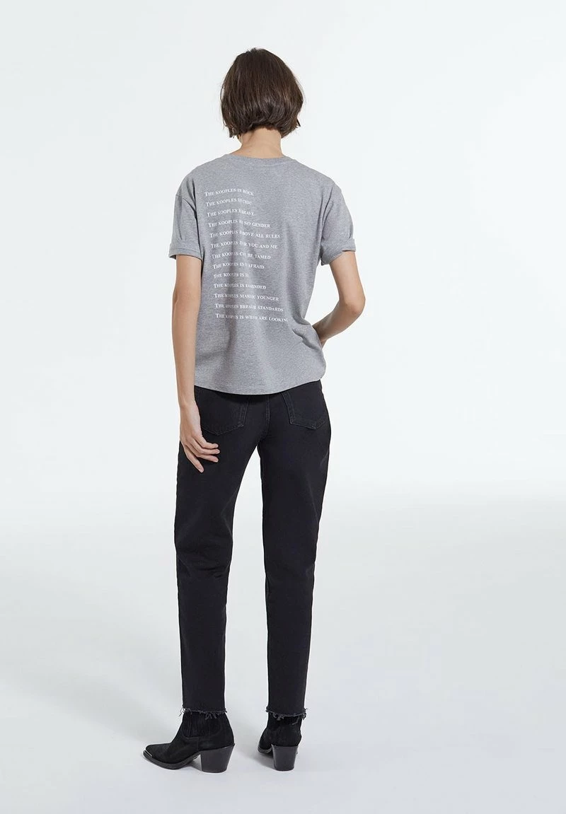 The Kooples WHAT IS T MANCHE - T-shirt Con Stampa - Grey Melange, Donna 5 The Kooples WHAT IS T MANCHE - T-shirt Con Stampa - Grey Melange, Donna - immagine 3