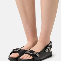 The Kooples Donna IMPRIMES PYTHON AVEC BOUCLES - Sandali - Black