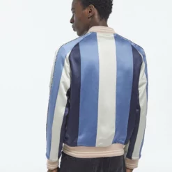 The Kooples Uomo BRODÉ TISSU JAPONAIS - Giubbotto Bomber - Blue, Beige -Vendite The Kooples f4fd1bb5a92c47ee98882d2e3e5b0767