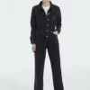The Kooples BOUTONNÉE - Tuta Jumpsuit - Black Washed, Donna -Vendite The Kooples fc6e269bae4647808de0cbecce6f05a7