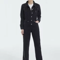 The Kooples BOUTONNÉE - Tuta Jumpsuit - Black Washed, Donna