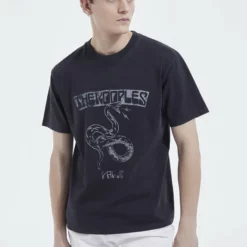 The Kooples Uomo IMPRIMÉ SERPENT MANCHES COUR - T-shirt Con Stampa - Black Washed
