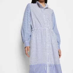 The Kooples ROBE COURTE MANCHES LONGUES - Abito A Camicia - Blue White, Donna -Vendite The Kooples ff28e6d21b8d4f64a49a38f7f524af66