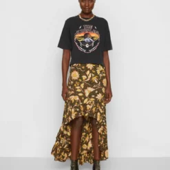 The Kooples JUPE LONGUE OUVERTURE DEVANT AVEC VOLANTEN IMPRIME VINTAGE - Gonna Lunga - Black, Donna -Vendite The Kooples ff955c3eb304463fbb88d0ceae2efb2f